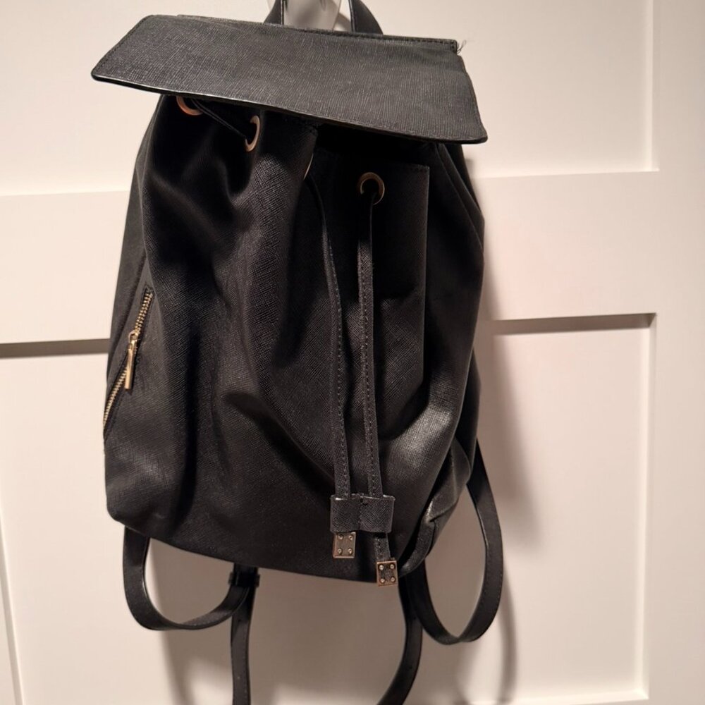 Barney's NY Leather Backpack -Black